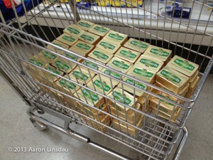 Polar expedition food | shopping cart of butter