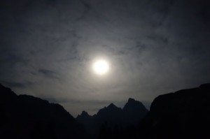 Moon over Cascade Canyon